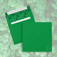 St Patrick's Day Clover Pattern Square Envelope