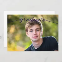 Modern Script Graduation Photo Announcement