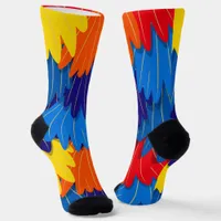 Scarlet Macaw Parrot Feathers Colorful Socks