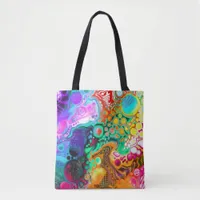Blue, Black, Purple, Yellow colorful    Tote Bag