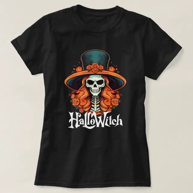 HalloWitch Skeleton Woman Halloween T-Shirt