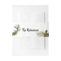 Watercolor Rustic Reindeer Christmas Invitation Belly Band