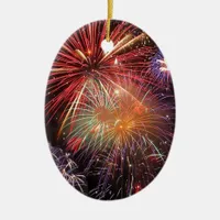 Fireworks Finale Ceramic Ornament