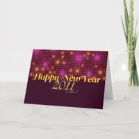 Happy New Year 2011 Pink Orange Card