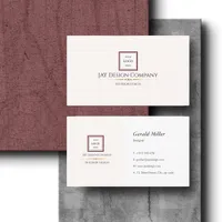 Modern Minimalist Red Border Corporate Logo Business Card