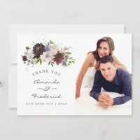 Burgundy and Navy Floral Wedding Thank You