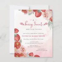 Budget Pink Red Berry Sweet Baby Shower Invite