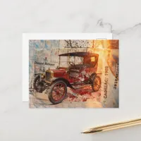Vintage car from 1903 Collage Postcard