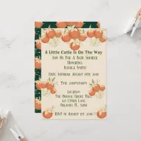 A Little Cutie is On The Way - Orange Blossom Invitation