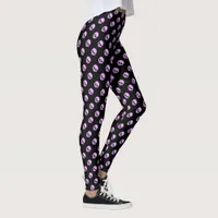 Cute Goth Pink Skulls Leggings