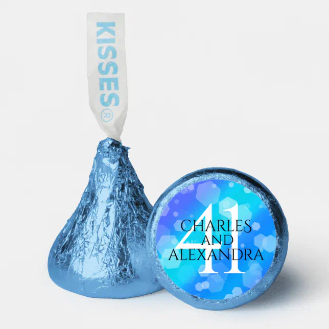 Elegant 41st Blue Topaz Wedding Anniversary Hershey®'s Kisses®