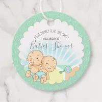 Twins Baby Shower Gender Neutral ID642 Favor Tags