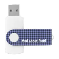 Buffalo Plaid Blue & Black Monogram Simple | Flash Drive