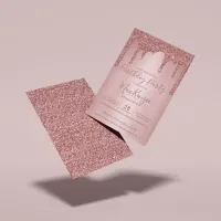 Sparkle Drips Blush Birthday Invite Any Age