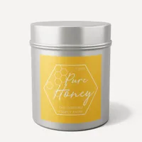 Modern White On Yellow 100% Pure Honey Jar Square Sticker