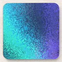 Shades of Blue Abstract Cork Coaster