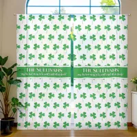 Irish shamrocks pattern personalized cozy  sheer curtains