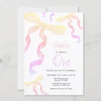 1st Birthday Bow Invitation