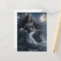 Mermaid on her Throne Postcard