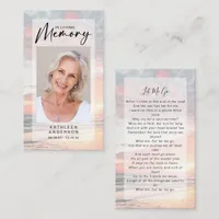 Memorial Prayer Card | Ocean Sunset