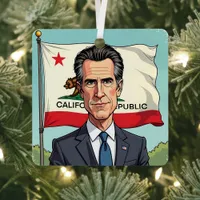 Gavin Newsom for President Chistmas Metal Ornament