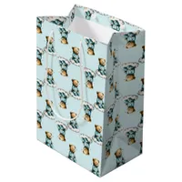 Cute Teddy Bear on a Cloud Blue PJs Medium Gift Bag