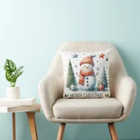 Snowman Christmas Throw Pillow