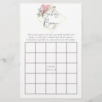 Eucalyptus Rose Geometric Baby Shower Baby Bingo
