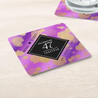 Elegant 47th Amethyst Wedding Anniversary Square Paper Coaster