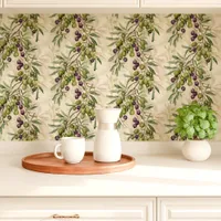 Olive Branch Farmhouse Kitchen Wallpaper