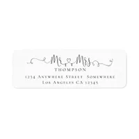 Mr Mrs Ring Heart Script Return Name Address Label