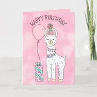 Cute Funny LLama Humor Happy Birthday Card