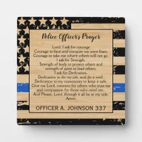 Law Enforcement Police Officer Prayer Plaque