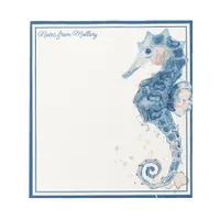 Modern Watercolor Ocean Seahorse Nautical  Notepad