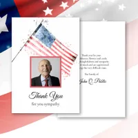 American Flag Funeral Memorial Sympathy Thank You  Card