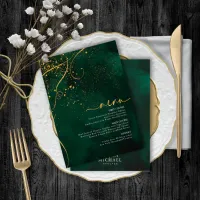 Fine Lines Gold Abstract Wedding Menu V1 Grn ID867