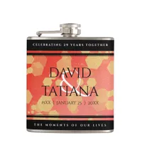 Elegant 2nd 29th Garnet Wedding Anniversary Flask