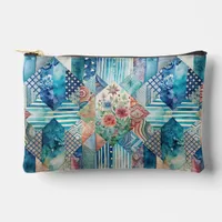 Blue Boho Patchwork Print Cut Sew Bag