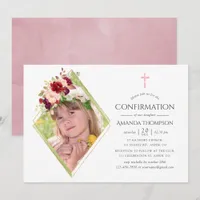 Burgundy and Blush Geometric Confirmation Invitation