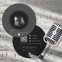 Modern Vinyl Record Musician Business Card