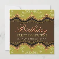 Earth Royal Lace Birthday + all Event Invitations