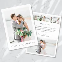 Elegant Wedding Thank You Card with Photos