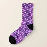 Purple Floral Socks