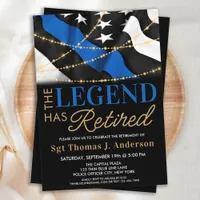 Police Retirement Legend Has Retired Blue Flag Invitation