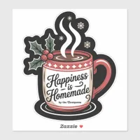 Happiness Is Homemade Custom Christmas Holiday Sticker