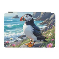 Cute Puffin on the Seashore themed   iPad Mini Cover