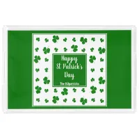 St Patrick's Day Irish Blessings Shamrock Pattern  Acrylic Tray