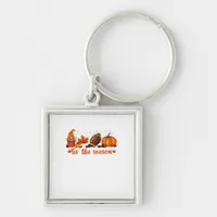 Tis The Season Fall Gnome Football Design Keychain