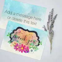 Elegant Romantic Floral Bouquet Thank You Card