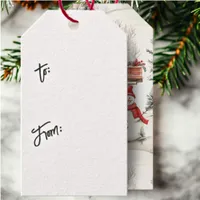 Rustic Winter Red Truck Woodland Snowman Christmas Gift Tags